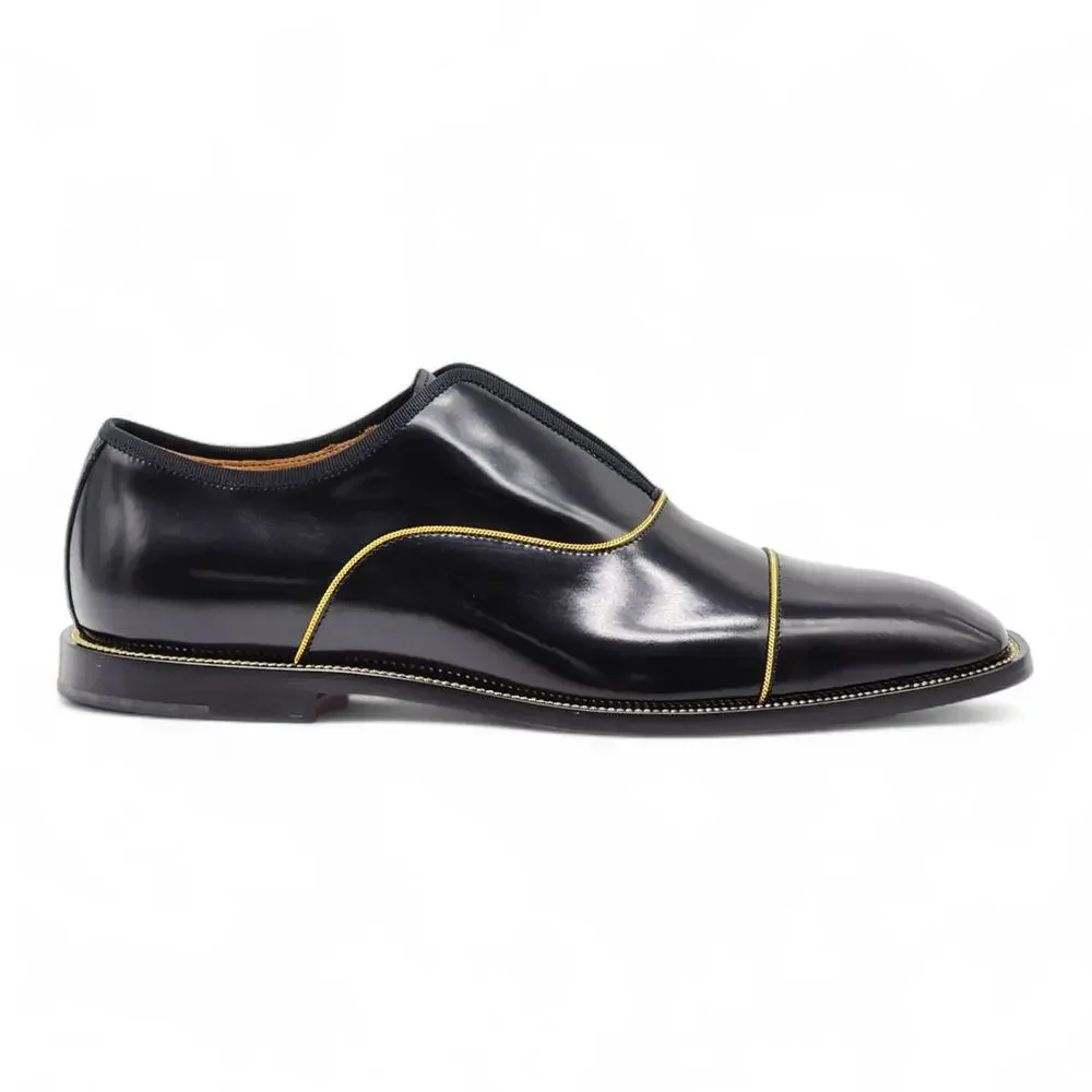 Christian Louboutin Alpha Male Patent Leather Oxford Shoes Black EU 40.5 US 7.5